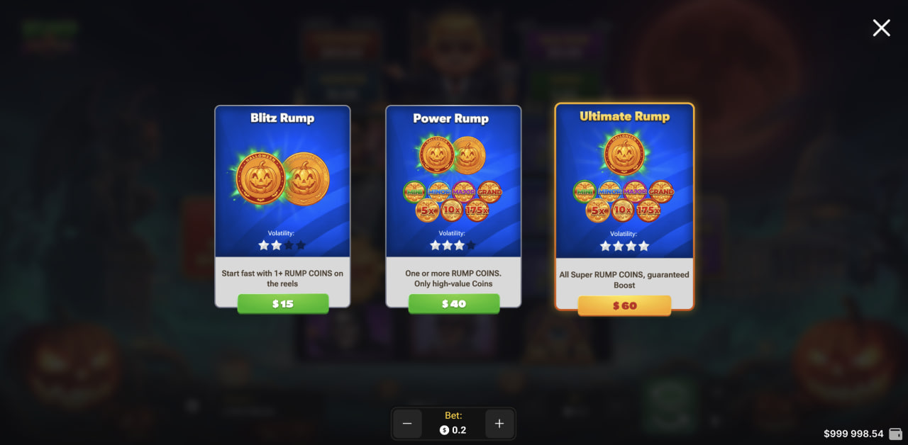 Rump And Halloween recensione casino demo bonus codice promo, tre opzioni Buy Bonus su computer